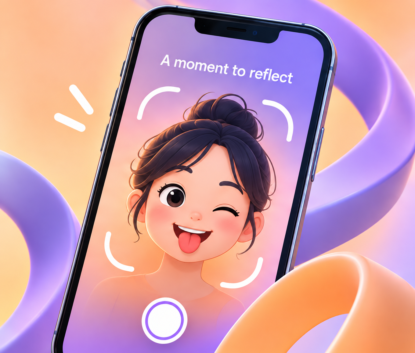 Illustration of HealerHan’s playful tongue-selfie camera.